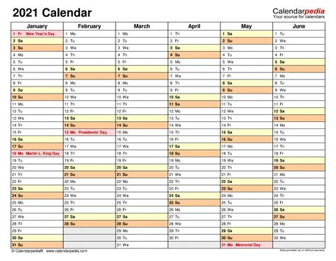 Monthly 2021 calendar template excel. Microsoft Calendar Templates 2021 2 Page Per Month ...