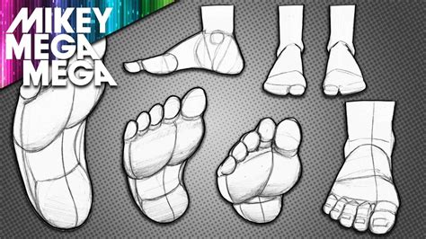 How To Draw Simple Feet Front And Sole Youtube