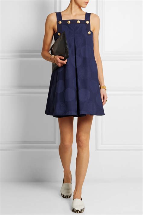Lyst Kenzo Stretch Cotton Jacquard Mini Dress In Blue