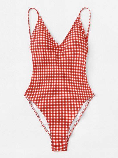 Lace Up Gingham Swimsuit Only Us1200 Gingham Swimsuit Swimsuits