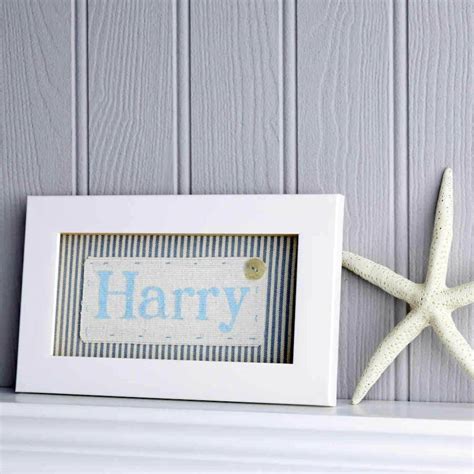 Personalised Baby Name Handpainted Framed Fabric Print By Little Foundry