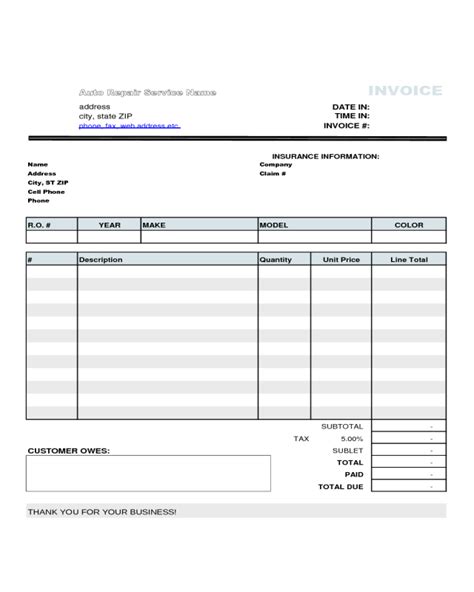 Invoice Template Fillable Printable Pdf Forms Porn Sex Picture