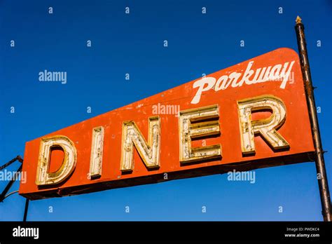 Parkway Diner Sign South Burlington Vermont Usa Stock Photo Alamy