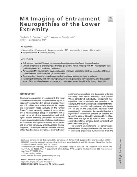 Pdf Mr Imaging Of Entrapment Neuropathies Of The Lower Extremity