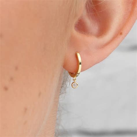 Gold Plated Or Silver And Crystal Huggie Hoop Earrings By Hurleyburley
