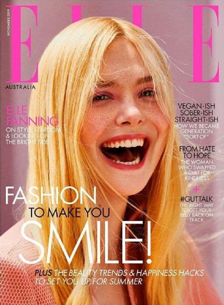 Elle Fanning Elle Magazine November 2019 Cover Photo Australia