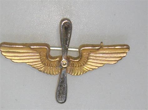 Vintage Wwii Army Air Force Pilots Brass Wings With Silver Propeller