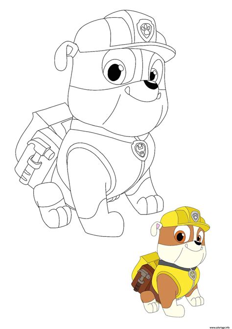 Coloriage Ruben Bulldog Anglais Aime La Construction Paw Patrol Dessin