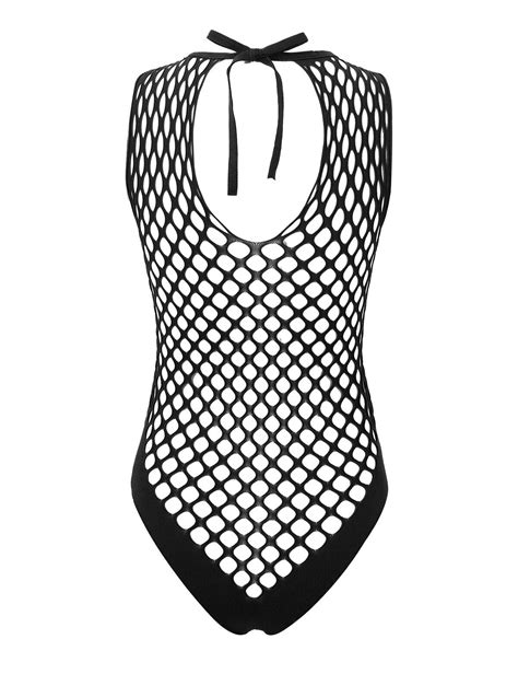 Us Womens Fishnet See Through Bodysuit Thong Hollow Out Bodystocking