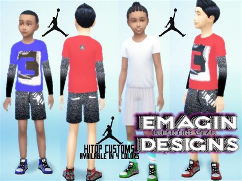 Jordan shoes sims 4 cc : emagin360's Boy & Girls Hitop Jordan Shoes