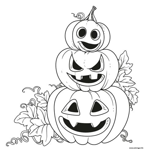 Coloriage Trois Citrouilles Emotions Diverses Halloween