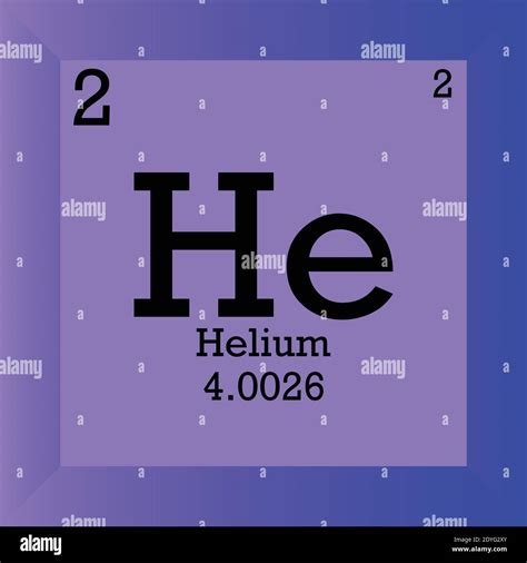 He Helio Elemento Químico Tabla Periódica Ilustración De Vector único Icono De Elemento Con