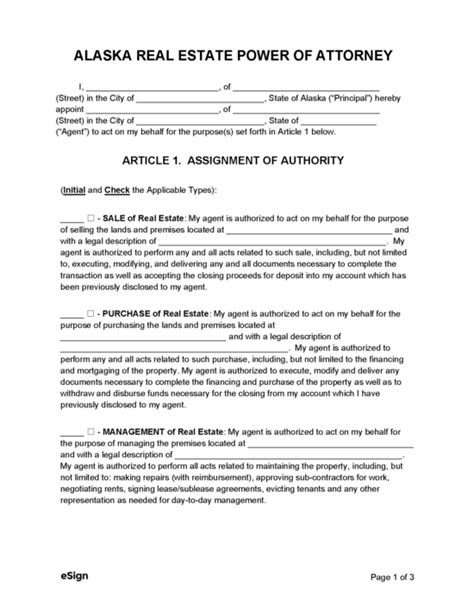 Free Alaska Power Of Attorney Forms Requirements And Statutes Pdf Word