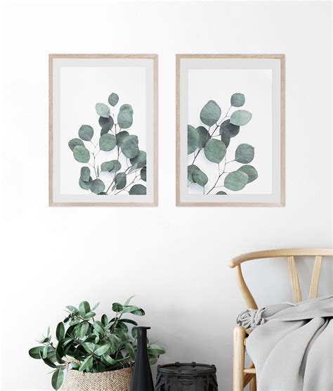 Eucalyptus Set Of 2 Botanical Print Set Gallery Wall Art 2 Etsy