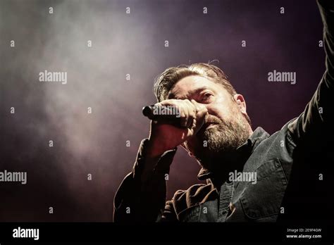 Guy Garvey Of Elbow Performing Live On Stage At The O2 Arena In London On April 16 2014 Stock