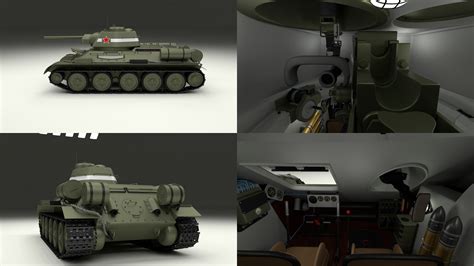 T34 76 Tank With Interior Interior Tank Attic Bedrooms T 34 Car
