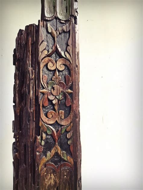 Carved Maranao House Beam Artifact “okir” Design Over 5 Feet High