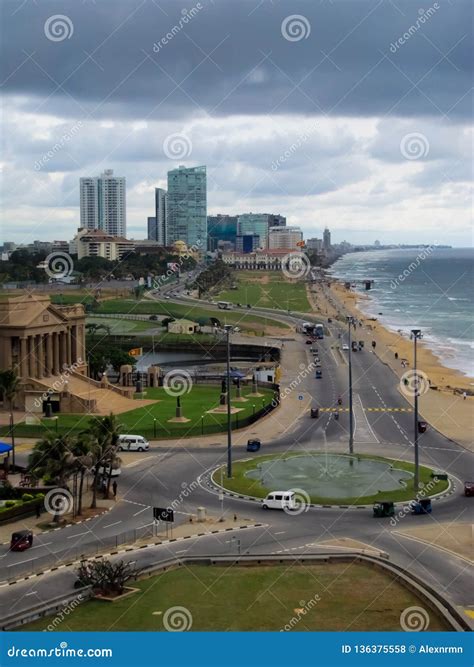 Aerial View Of The Capital Of Sri Lanka Colombo View In Cloudy
