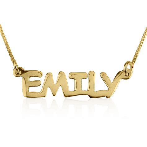 K Solid Yellow Gold Personalized Name Necklace PersJewel