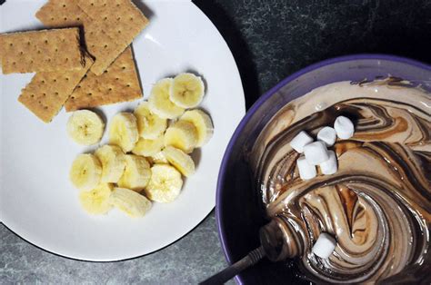 Smores Dip Bananas With Chocolate Peanut Butter And Fluff Infinite