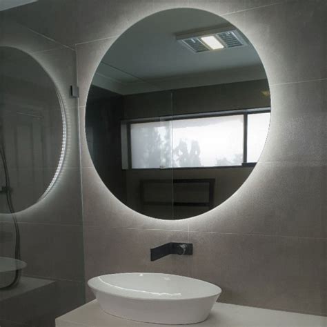 Rear Soft Glow Led Backlit Round Bathroom Mirror Warmcool Light