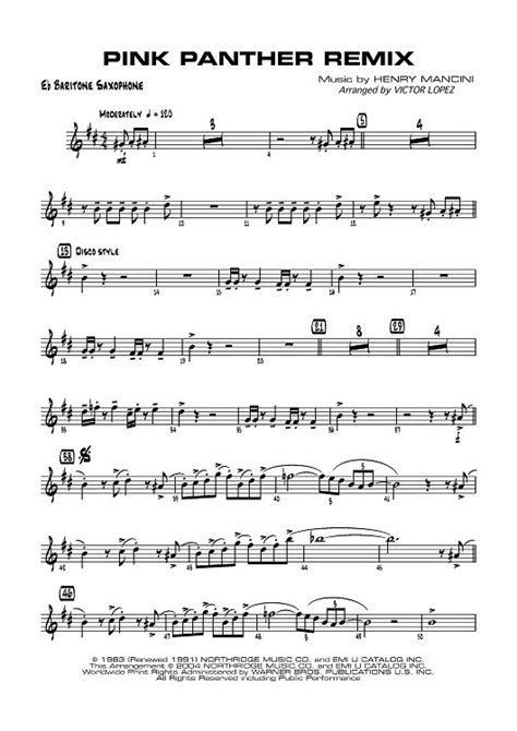 You can see a preview of the first page of all of our music. The Pink Panther Remix - E-flat Baritone Saxophone | Saxophone sheet music, Saxophone music ...