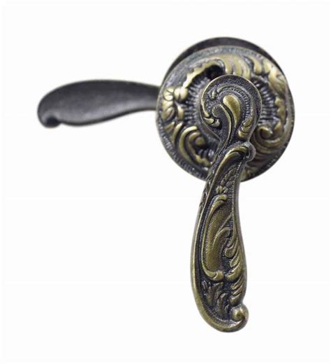 Ornate Cast Brass French Door Lever Set Olde Good Things