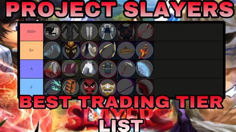 BEST TRADING TIER LIST Project Slayers Update YouTube