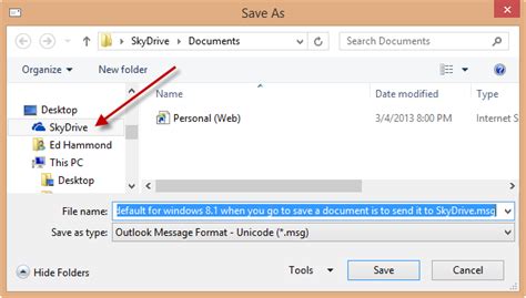 Setting Windows 81 Default Save Location From Skydrive