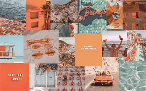 View Pastel Orange Aesthetic Collage Wallpaper Laptop Mediamindbox