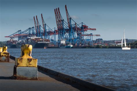 Hamburg Port Elbe Container Free Photo On Pixabay Pixabay