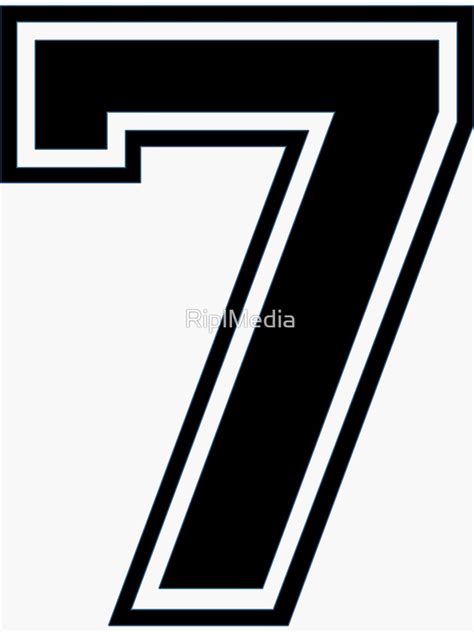 Varsity Team Sports Uniform Number 7 Black Sticker For Sale By