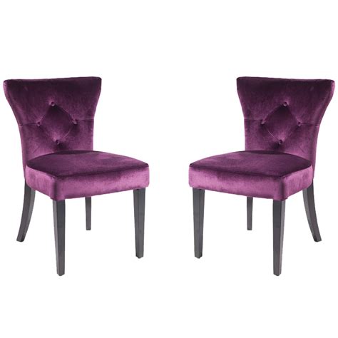 Elise Side Chair In Purple Velvet Set Of 2 Purple Furniture Purple