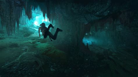Shadow of the Tomb Raider Lara Croft Underwater Cave 4K #15356
