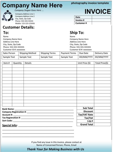 Construction Invoice Software Invoice Template Ideas