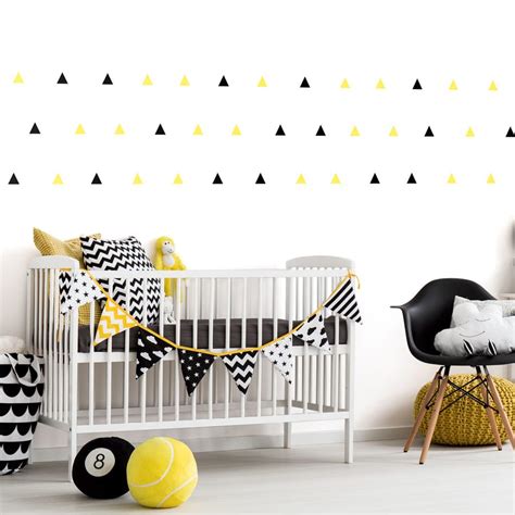 Black And Yellow Triangle Wall Stickers Shape Wall Stickers