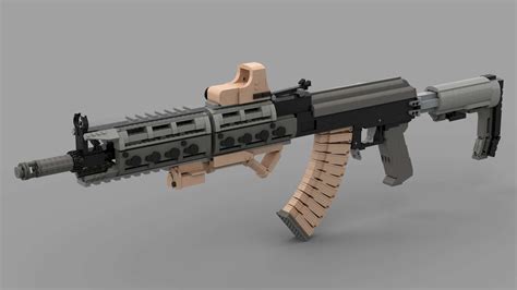 Custom Lego Gun Moc Ak 103 Strike Industries Handguard Youtube