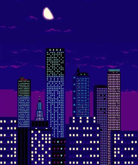 Aesthetic Art And Night Image Anime Pixel Art Pixel Art Pixel City