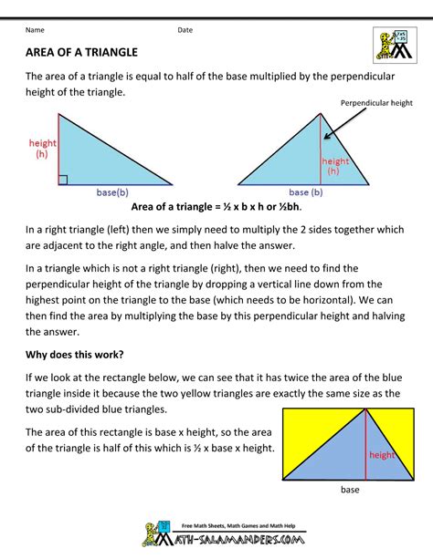 Area Of Triangle Formula Formulas Area Of A Triangle Media4math