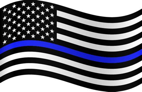 Vector Country Flag Of The Thin Blue Line Waving Vector Countries