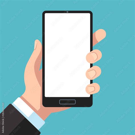 Smartphone In Hand Businessman Hand Holding Mobile Phone Cell Phone In Arm Template For App