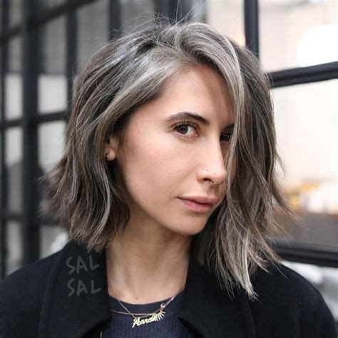 Balayage, the technique creates light and shade throughout your hair. 60 Shades of Grey: Silver and White Highlights for Eternal ...