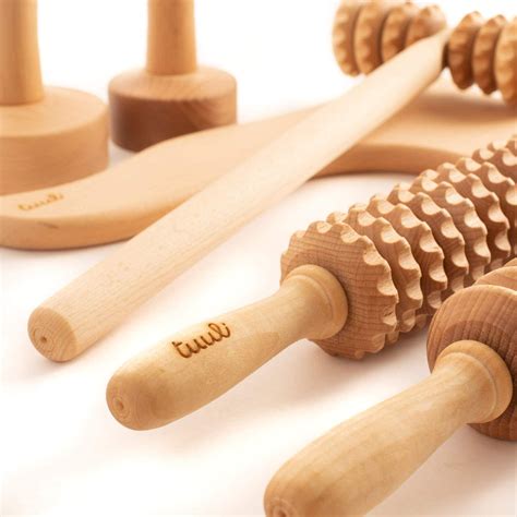 Maderotherapy Wooden 6 Piece Set Massager Roller Cellulite Lymphatic Drainage Device Tuulisi
