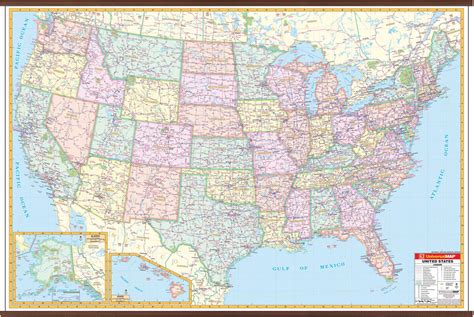 Us Interstate Wall Map Kappa Map Group