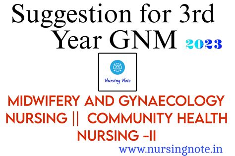 General Nursing And Midwifery Gnm 3rd Year Suggestion 2023 Education