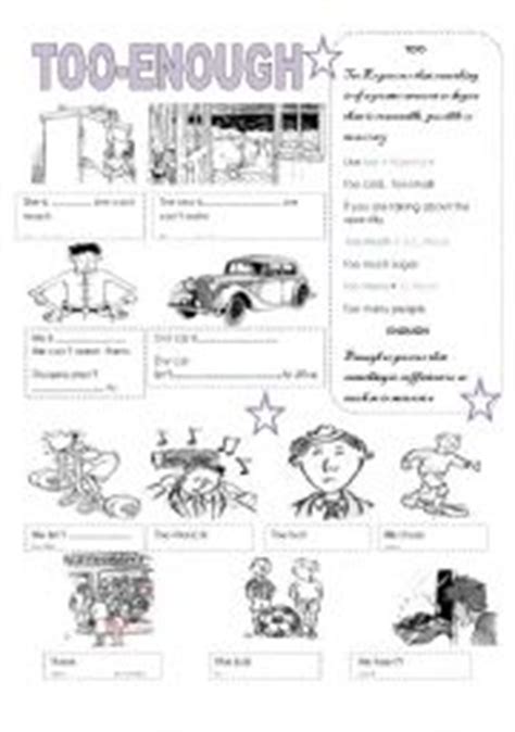 Too Enough With Pictures Esl Worksheet By Fkm