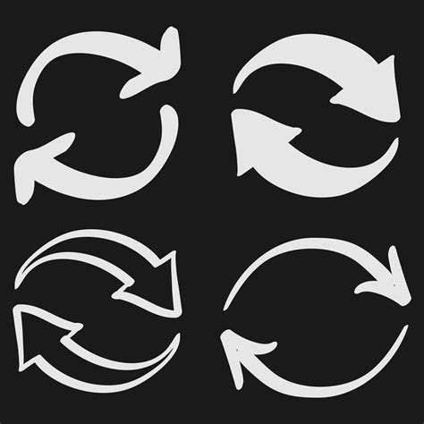 Hand Drawn Double Reverse Circular Swap Arrow Icon In Doodle Style