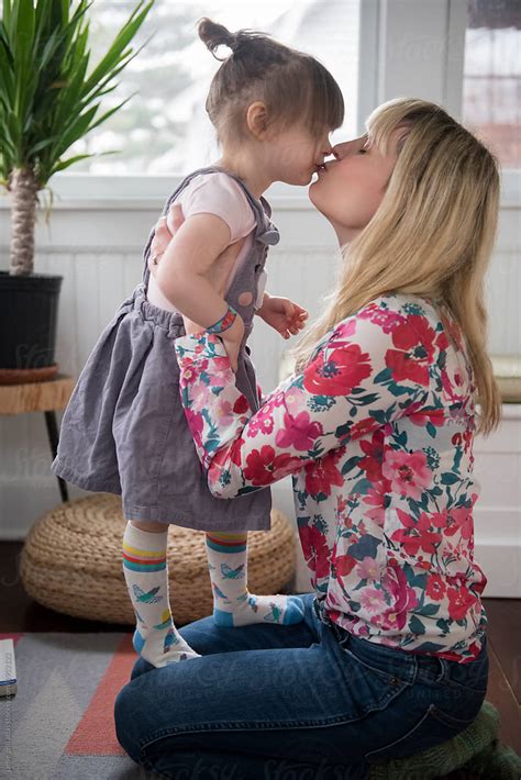 Little Girl Kissing Her Momma By Stocksy Contributor Jamie Grill