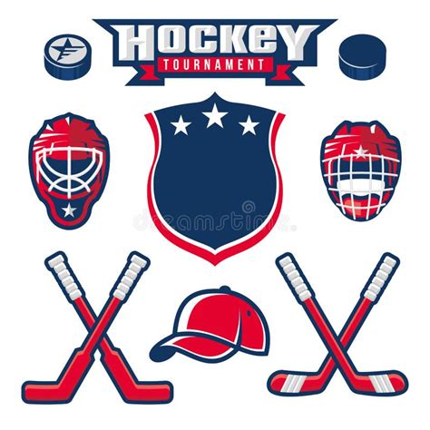Ice Hockey Symbol Design Elements Stock Vector Illustration Of
