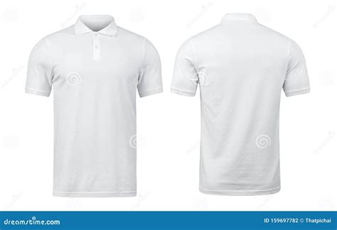 White Polo Shirts Mockup Front And Back Used As Design Template